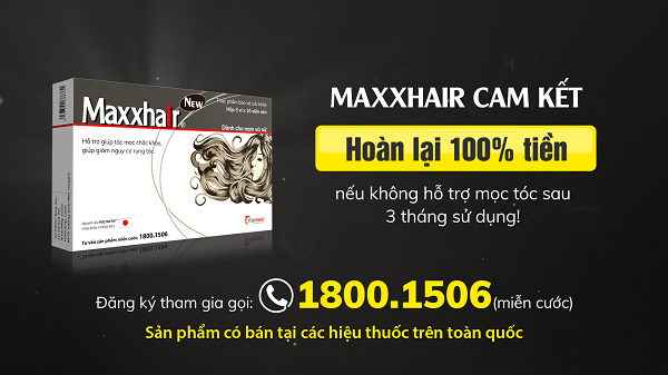 Maxxhair cam kết hoàn lại 100% tiền nếu không mọc tóc sau 3 tháng sử dụng