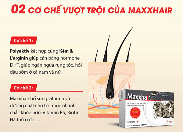 Maxxhair - Viên uống giúp tóc mọc nhanh chắc khỏe 1