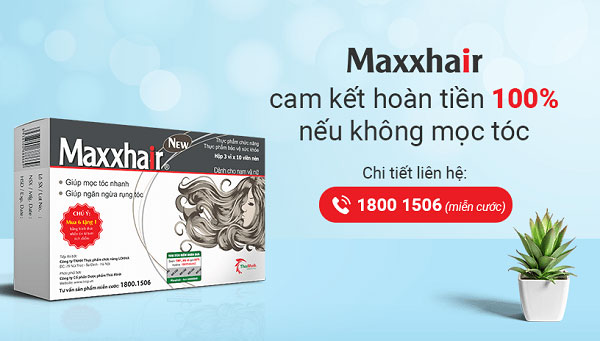 Maxxhair cam kết hoàn lại 100% tiền nếu không mọc tóc sau 3 tháng sử dụng 1