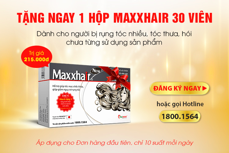 TẶNG 1 HỘP 30 VIÊN CHO AI BỊ RỤNG TÓC, HÓI ĐẦU KHI MUA 4 HỘP MAXXHAIR