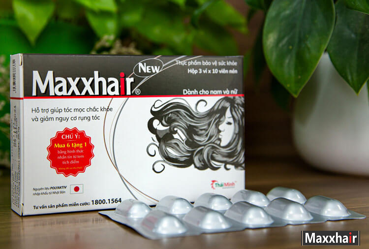 Viên uống Maxxhair giúp bảo vệ tóc chắc khoẻ từ sâu bên trong. 