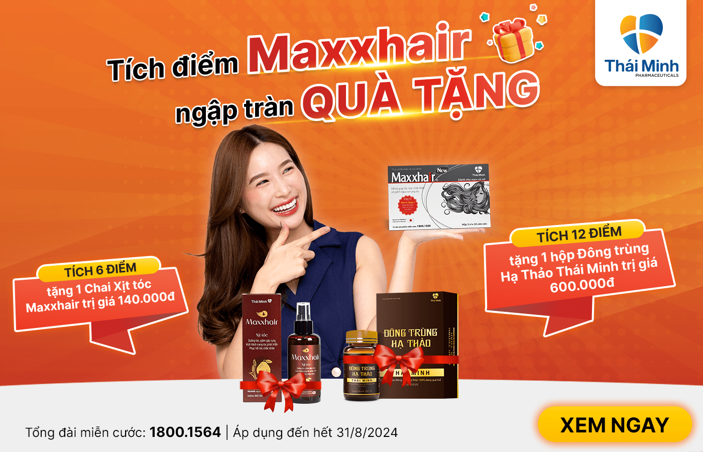 Tháng 8 rộn ràng, TÍCH ĐIỂM MAXXHAIR - NGẬP TRÀN QUÀ TẶNG